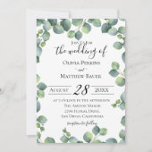 Eucalyptus Greenery Wedding Kaart (Voorkant)