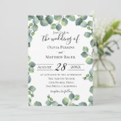 Eucalyptus Greenery Wedding Kaart (Staand voorkant)