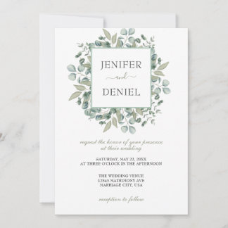 Eucalyptus Greenery Wedding Kaart