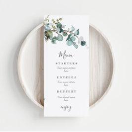 Eucalyptus Greenery Wedding Menu