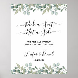 Eucalyptus Greenery Wedding Poster