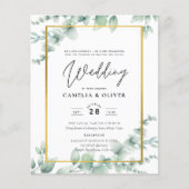 Eucalyptus Greenery Wedding QR CODE Moderne Budget Flyer (Voorkant)