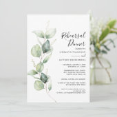 Eucalyptus Greenery Wedding Rehearsal Dinner Kaart (Staand voorkant)