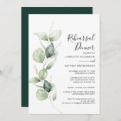 Eucalyptus Greenery Wedding Rehearsal Dinner Kaart (Voorkant / Achterkant)