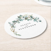 Eucalyptus Greenery Wedding Ronde Kartonnen Onderzetter (Gebogen)