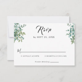 eucalyptus greenery wedding RSVP kaartje