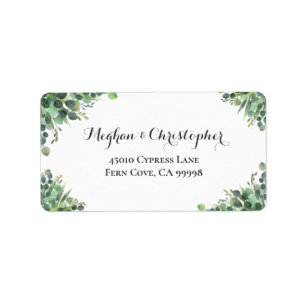 Eucalyptus Greenery Wedding RSVP Return Address Etiket