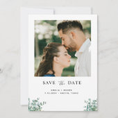 eucalyptus greenery wedding save the date (Voorkant)