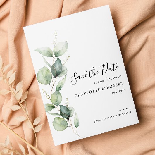 Eucalyptus Greenery Wedding Save The Date
