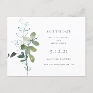 Eucalyptus Greenery Wedding Save the Date Aankondigingskaart