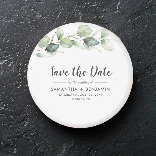 Eucalyptus Greenery Wedding Save the Date Magneet