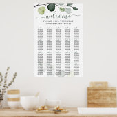 Eucalyptus Greenery Wedding Seding Chart Poster (Keuken)