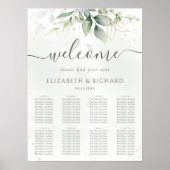Eucalyptus Greenery Wedding Seding Chart Poster (Voorkant)