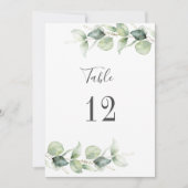 Eucalyptus Greenery Wedding Table Number (Voorkant)