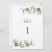 Eucalyptus Greenery Wedding Table Number 1 (Voorkant)