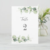 Eucalyptus Greenery Wedding Table Number 2 (Staand voorkant)