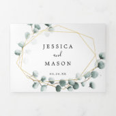 Eucalyptus Greenery Wedding Tri-Fold Uitnodigingen (Cover)