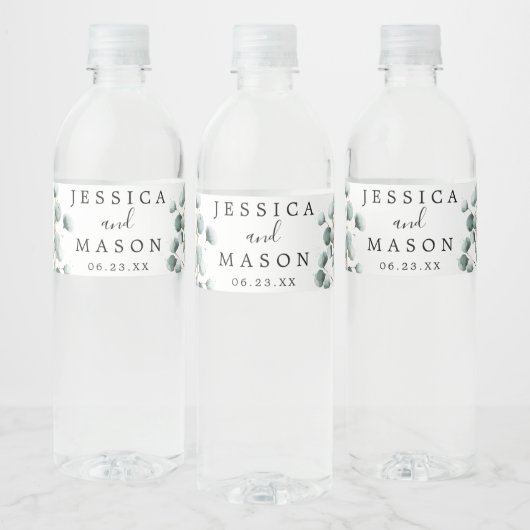 Eucalyptus Greenery Wedding Water bottle Labels Waterfles Etiket (Flessen)