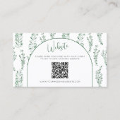 Eucalyptus Greenery Wedding Website QR Code Kaart Visitekaartje (Voorkant)