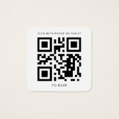 Eucalyptus Greenery Wedding Website QR Code RSVP Vierkante Visitekaartjes (Achterkant)