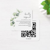 Eucalyptus Greenery Wedding Website QR Code RSVP Vierkante Visitekaartjes (Bureau)