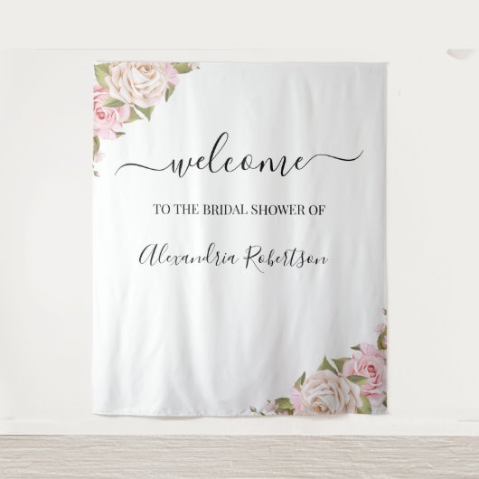 Eucalyptus Greenery Wedding Welcome Tapestry Wandkleed (Voorkant)