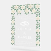 Eucalyptus Greenery Wedding Welkom Acryl Bord (Hoek)