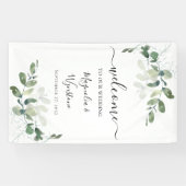 Eucalyptus Greenery Wedding Welkom Spandoek (Horizontaal)