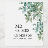 eucalyptus greenery wedding wijn etiket (Enkel label)