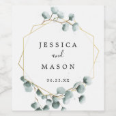 Eucalyptus Greenery Wedding Wine Labels Wijn Etiket (Enkel label)