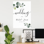 Eucalyptus Greenery Welcome Wedding Sign Poster (Thuiskantoor)