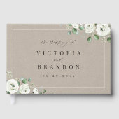 Eucalyptus Greenery white floral bruiloft Gastenboek (Voorkant)