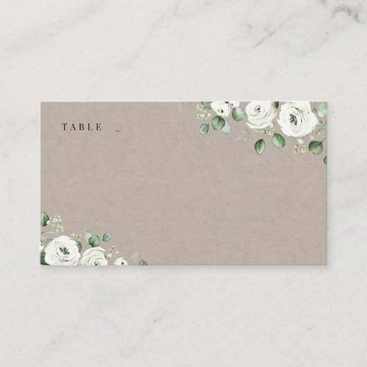 Eucalyptus Greenery white floral bruiloft Plaatskaartje (Voorkant)