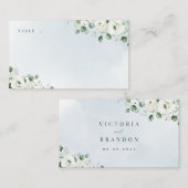 Eucalyptus Greenery white floral bruiloft Plaatskaartje (Voorkant / Achterkant)