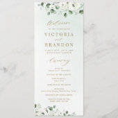 Eucalyptus Greenery white floral bruiloft Programma (Voorkant)