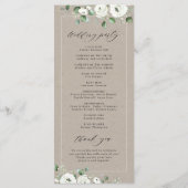 Eucalyptus Greenery white floral bruiloft Programma (Achterkant)