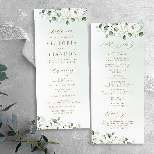 Eucalyptus Greenery white floral bruiloft Programma