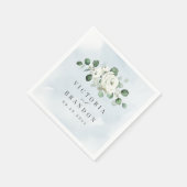 Eucalyptus Greenery white floral bruiloft Servet (Hoek)