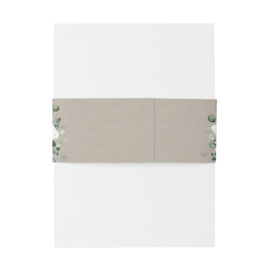 Eucalyptus Greenery white floral bruiloft Uitnodigingen Wikkel (Achterkant Voorbeeld)