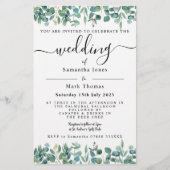 Eucalyptus Greenery White Weddin Briefpapier (Voorkant)