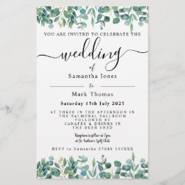Eucalyptus Greenery White Weddin Briefpapier