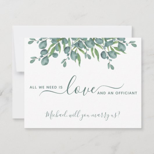 Eucalyptus Greenery wil dat je ons aantrouwt Kaart (Voorkant)