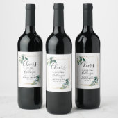 Eucalyptus Greenery Wine Label Wijn Etiket (Flessen)