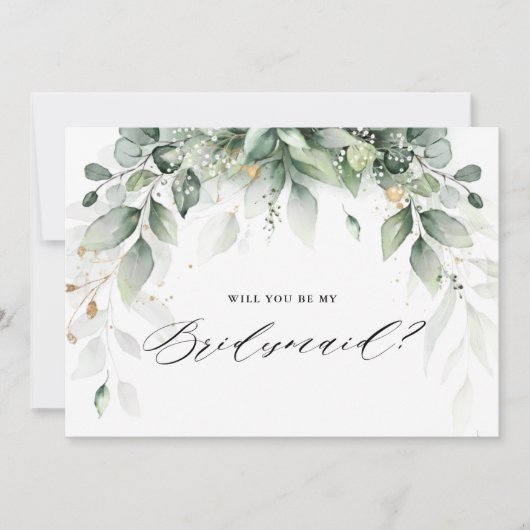 Eucalyptus Greenery Wordt mijn Bridesmaid Kaart (Voorkant)