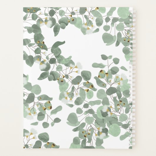 Eucalyptus Greenery Zilveren Dollar Gum Bloesems Planner (Achterkant)
