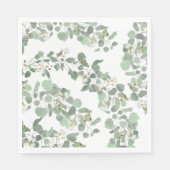 Eucalyptus Greenery Zilveren Dollar Gum Bloesems Servet (Voorkant)