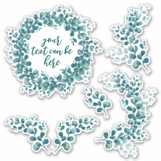 Eucalyptus greens Pack van Sticker (Voorkant)