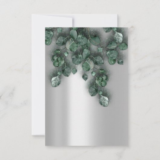 Eucalyptus grijs VIP bruids bruiloft bos rustiek Kaart (Achterkant)