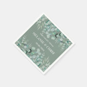 Eucalyptus groen aangepaste boho rustieke bruiloft servet (Hoek)