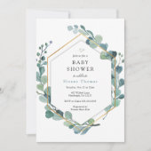 Eucalyptus groen Baby in bloei Baby shower Kaart (Voorkant)